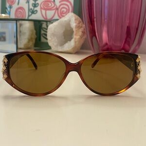 Bulova Rhinestone Tortoise Shell Sunglasses